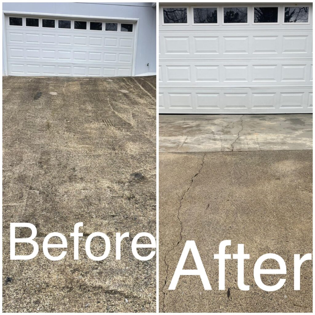 Before and After Driveway cleaning