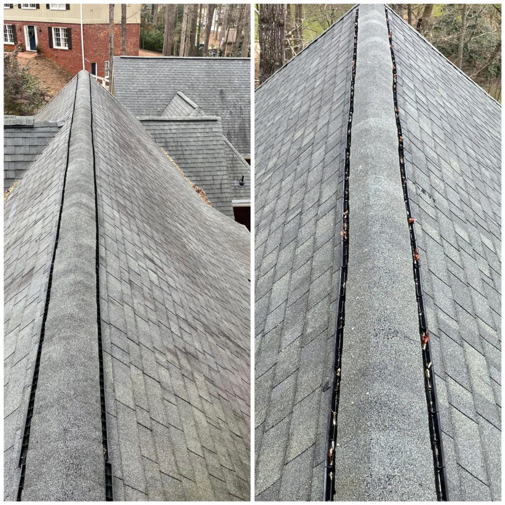 Before and After Roof washing
