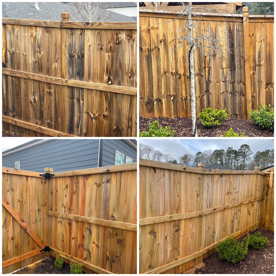 Before and After Fence Cleaning